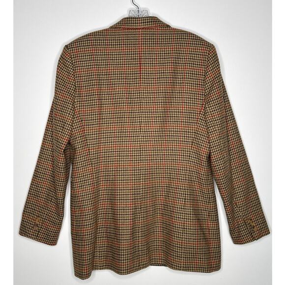 Vintage Saks Fifth Avenue Folio Houndstooth Wool Blazer USA large - Picture 4 of 15